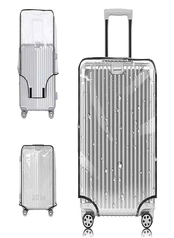 Zebroc Clear PVC Trolley Suitcase Cover-Waterproof, Dustproof, Anti-Scratch Transparent Luggage Protector with Strong Velcro Closure, Full Protection for Bags (Transparent, 20 Inch (Pack of 1)) - Image 1